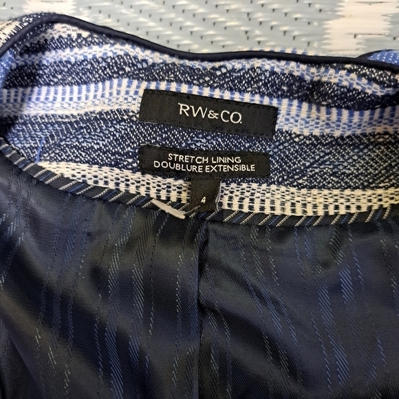 Rw&co Tweed Striped Cropped Blazer - Picture 7 of 12